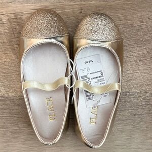 Place Shimmering Gold Kids Dress Flats
